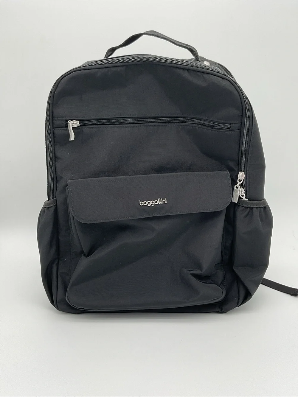 Baggallini Black Nylon Everyday Laptop Backpack with Front Pocket